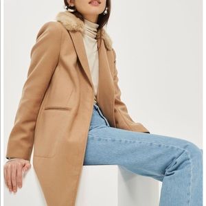 TOPSHOP Mimi Camel Coat Jacket Winter